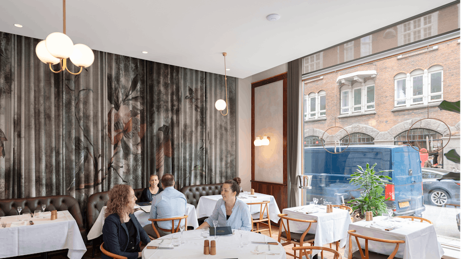 Restaurant Møntergade in Copenhagen with Rockfon Mono Acoustic ceiling
