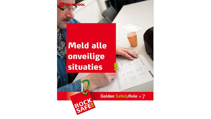 health, safety, health & safety, golden safety rules, rules, rocksafe, rockwool, benelux