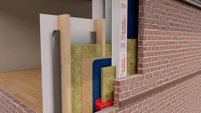 External Wall - Timber Frame & Brick - TIMBER FRAME SLAB RAINSCREEN DUO SLAB TCB PWCB