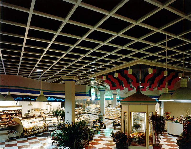 BeamGrid, Grocery Store, metal ceilings, website photography