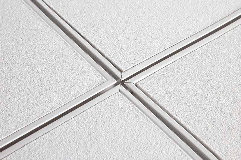 NA, Surface of Tile and Grid, Stone Wool Ceilings, Sonar SLN, Suspension Grid, Chicago Metallic 4600 Ultraline with 1/8" Reveal, 9/16" Face Grid