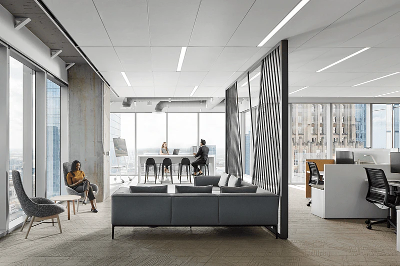 NA, Waste Management Corporate Headquarters, Perkins & Will, Office, Sonar, Stone Wool Ceiling Tiles, Ultraline, Suspension Grid, Infinity, Perimeter Trim, LEED Platinum