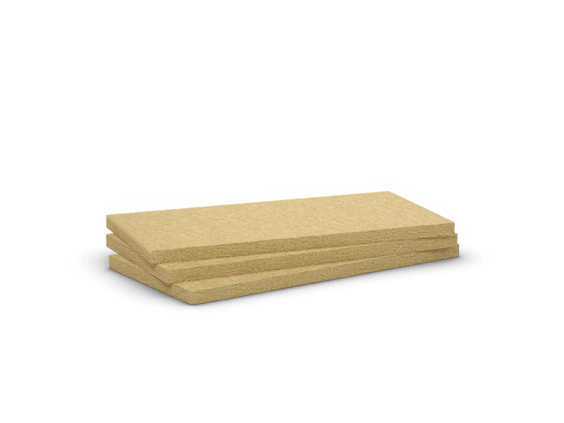 Mono density, mid-high density stone wool slab. Products: Airrock ND, Airrock XD, Acoustic Extra