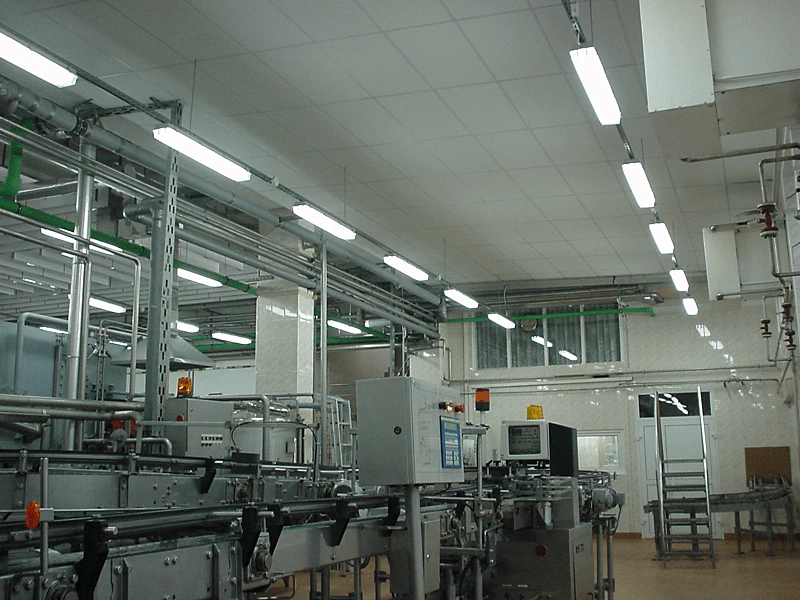 Fibral A-edge 1200x600 Opal Baffle 1200x450 Industrial Industry ROCKFON