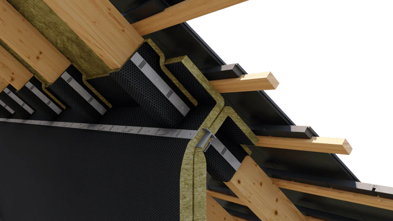 Fire Barrier EN - Passive Fire Protection for Reinforced stone wool roll for subdividing extensive cavities.