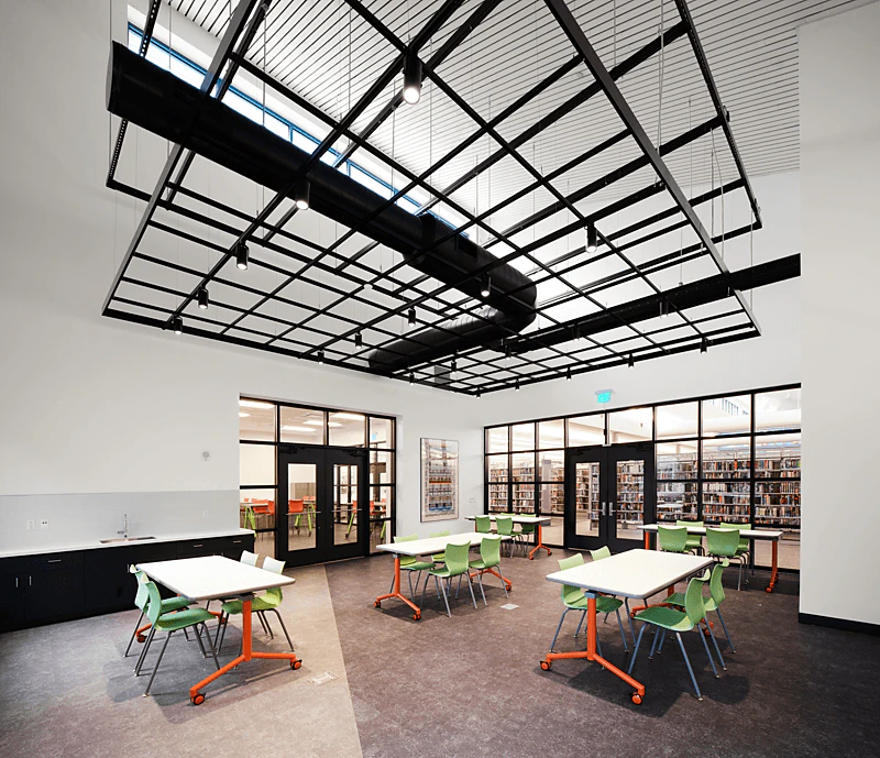 NA, San Marcos Public Library, PGAL, Education, Cubegrid, Specialty Metal Ceilings - PIM