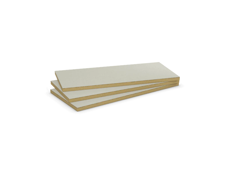 Mono density stone wool slab with plaster board. Products: Labelrock