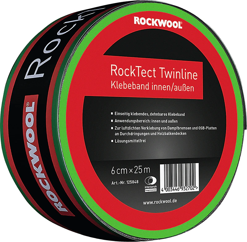 ROCKTECT Twinline, piched roof insulation, internal insulation, adhesive tape