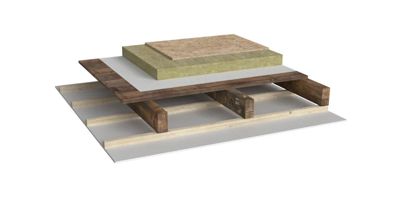 tegarock pro, tegarock premium, tegarock, gbi, hochbau, concrete deck, wooden beam, ceiling, product, product page, germany, PIM product, roof, pitched roof, attic, loft, insulation, installation, dachboden, oberste geschossdecke, verarbeitung, beton, osb platte, holzplatte, PIM
