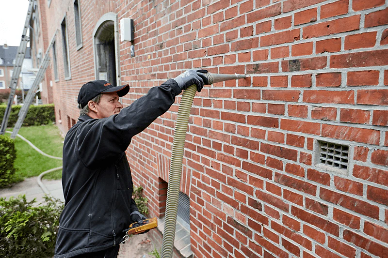 blow-in insulation, brick wall, eds, einblasdämmung, fillrock, fillrock kd plus, germany, PIM
