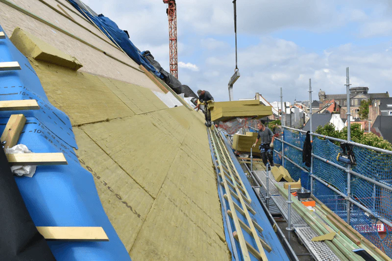 Rockroof Sarking, hellend daksysteem, gbi, hellend dak, pitched roof insulation, stonewool, construction, rw-bnl, nl, vl, fr