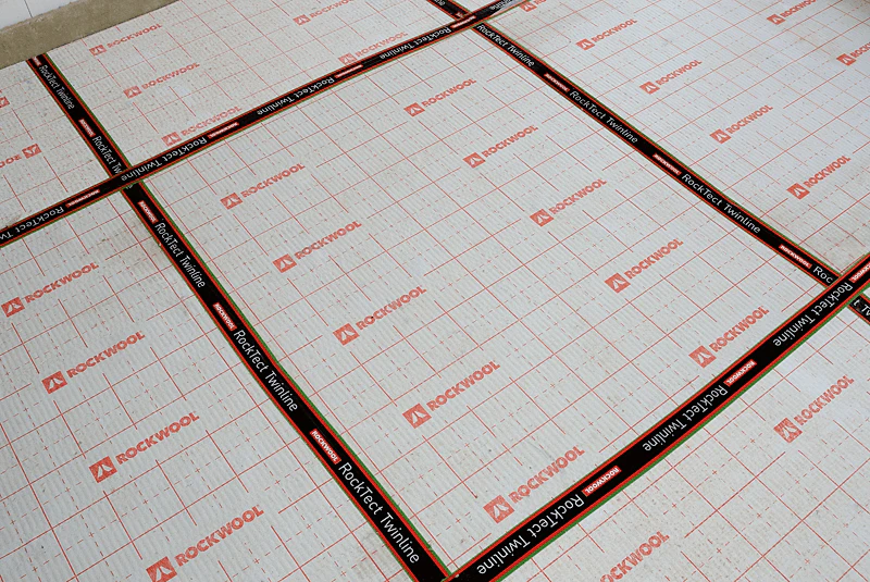 floor, sound insulation, trittschall, trittschalldämmung, fußbodenheizung, floorheating, floorrock Heat CP3, germany, PIM