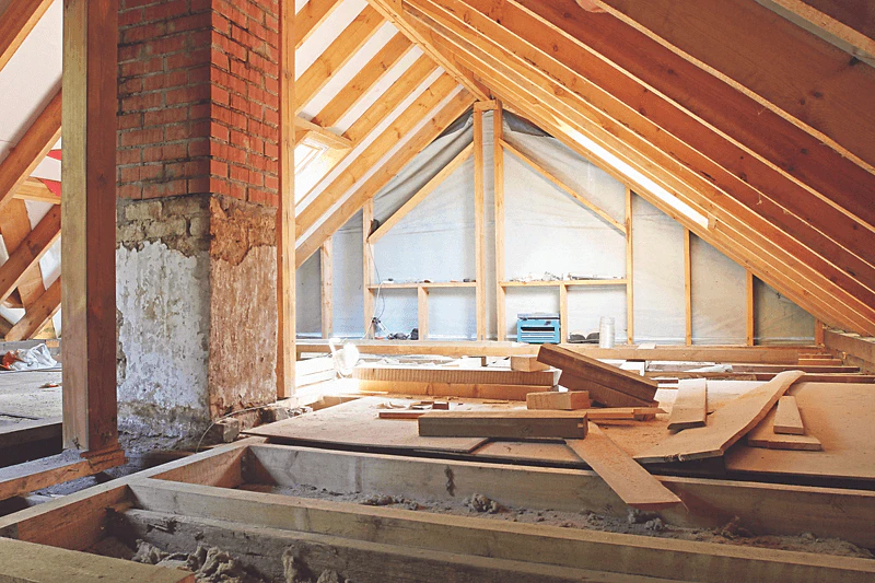 Attic, construction, insulation, wall, interior, residential