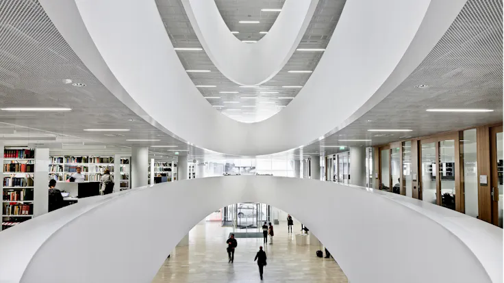 Kaisa House, library, ROCKFON, Mono Acoustic, Industrial Opal, 2012