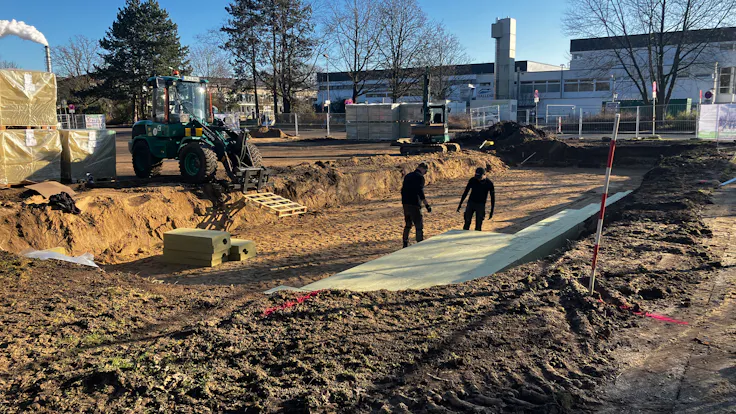Rockflow project City of Lage/ Stadt Lage, school, parking lot