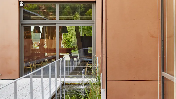Offices and factory of the Brunner family business in Eggenfelden, Germany cladded with Rockpanel Natural facade cladding