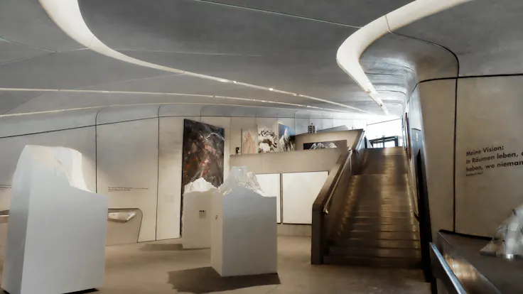 Messner Mountain Museum,Italy,Plan De Corones - Brunico,350 m²,Zaha Hadid Architects,Mr Peter Irmscher,Skirama Kronplatz,Manuel Moling,Cristina Russo,ROCKFON Mono Acoustic,TE-edges,1200x1200x10,white