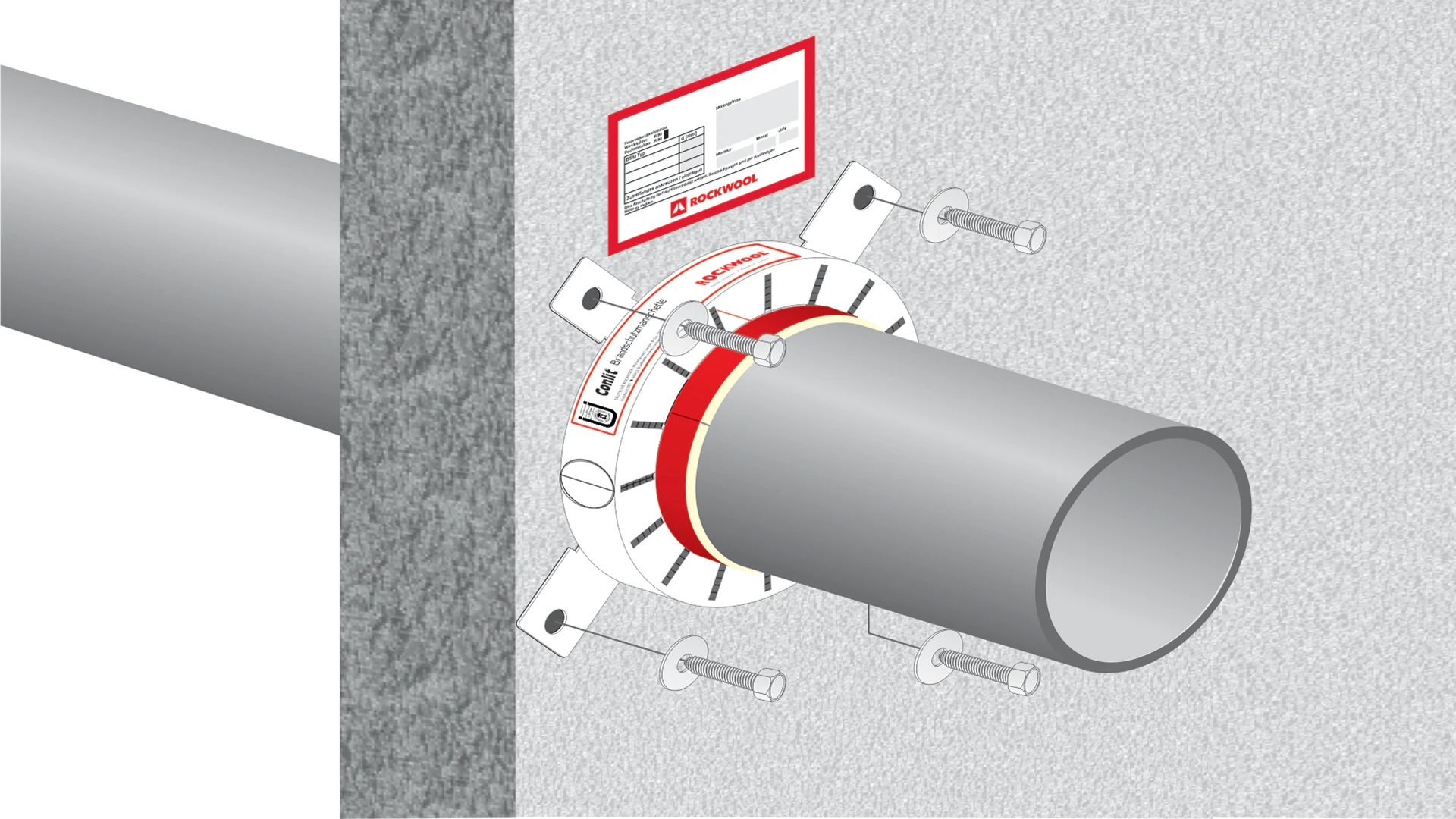 illustration, hvac, conlit brandschutzmanschette, germany, steps