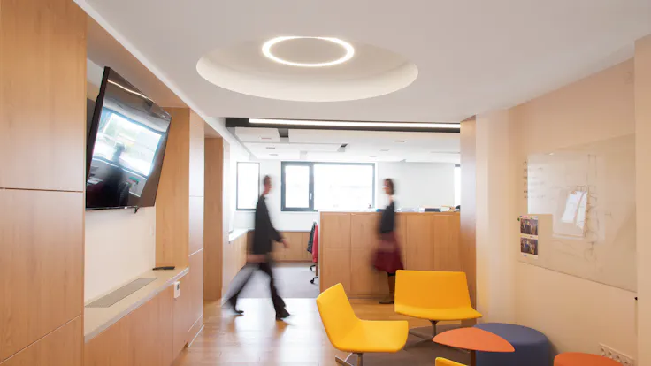 FR, Bureaux Soprema Strasbourg, 67025 Strasbourg, François Rémion, Office, Rockfon Mono Acoustic, TE edge, 1200x600, White, Open Plan Office