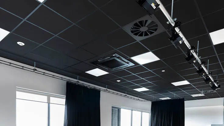 UK, Laurus Didsbury School, Manchester, Pozzoni, Education, Rockfon Color-all, A-edge, 600x600, Black, 2890, Gymnasium