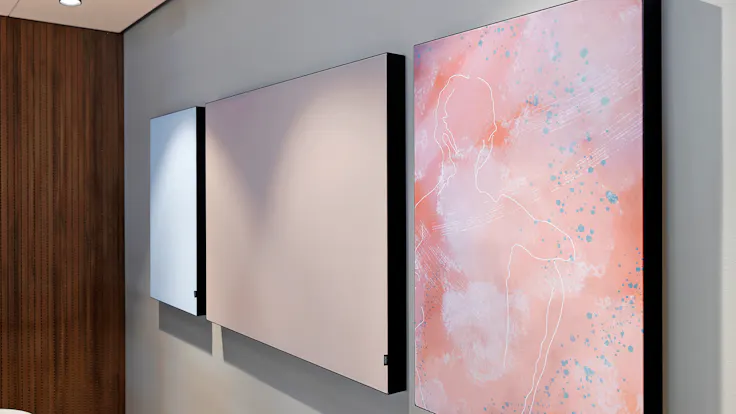 Meeting Room in Paytrail in Tampere Finland with Rockfon Canva Wall panel A-Edge and Rockfon Color-all X-Edge