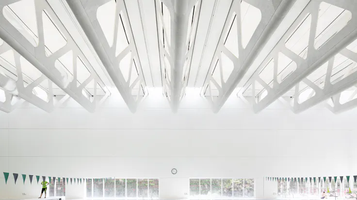 Guildford Aquatic Centre,Canada,Surrey,10405 m²,Bing Thom Architects,SHAPE Architecture,BKL Consultants,City of Surrey,StructureCraft Builders Inc./Heatherbrae Builders,Raef Grohne Architectural Photographer,ROCKFON Sonar,DMT-edge,1619x610,1523x610,white