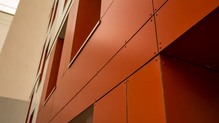 Résidence La Violette in Le Teil, France, cladded with Rockpanel Colours facade cladding