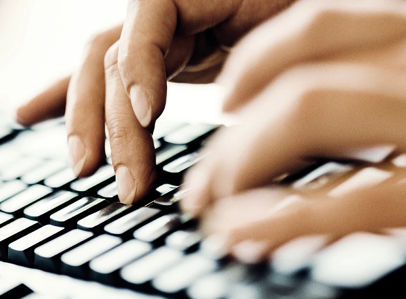 hands on keyboard, press, contact