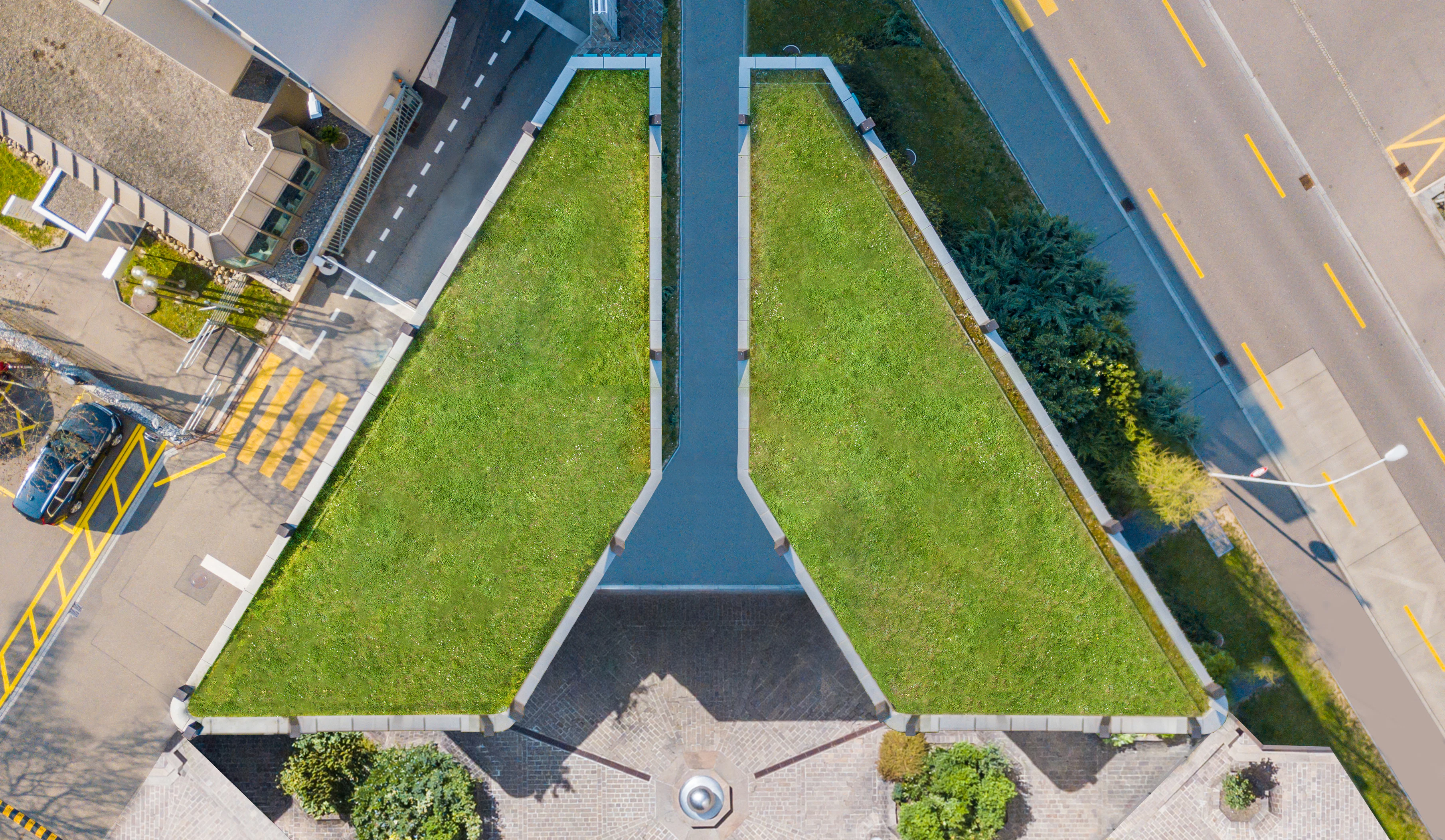 Green roof, Metal Box, Rockterrace, flat roof