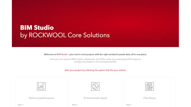BIM Studio by ROCKWOOL Core SolutionsScreenshot home page