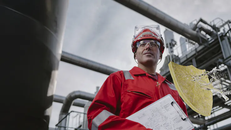 Industrial engineer or worker checking pipeline at oil and gas refinery plant form industry zone with sunrise and cloudy sky, oil and gas Industry concept.; Shutterstock ID 1831612183; purchase_order: -; job: -; client: -; other: -