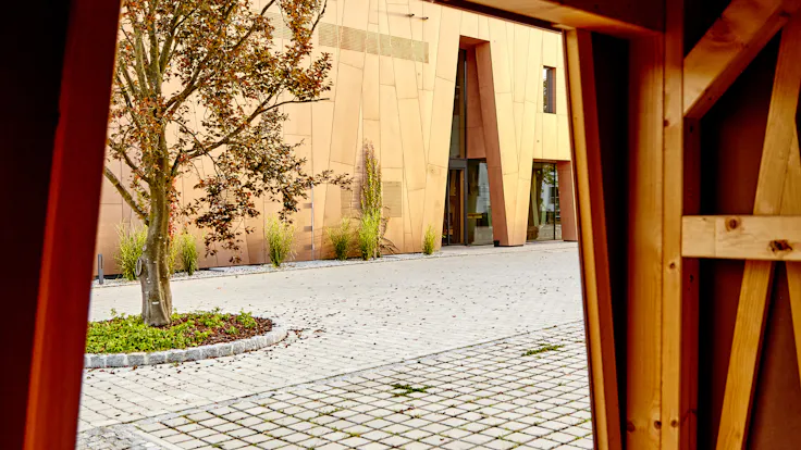 Offices and factory of the Brunner family business in Eggenfelden, Germany cladded with Rockpanel Natural facade cladding