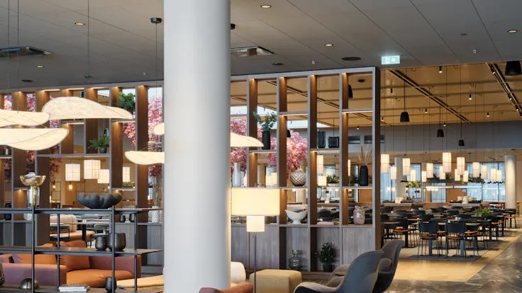 Airport in Clarion ja Comfort Hotel Helsinki Airport in Vantaa Finland with Rockfon Color-all X-Edge