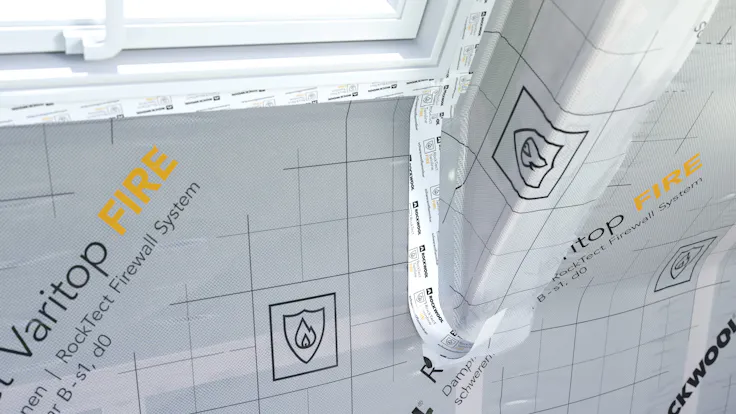 RockTect Firewall System, fire protection, indoor, illustration working steps, window detail, germany