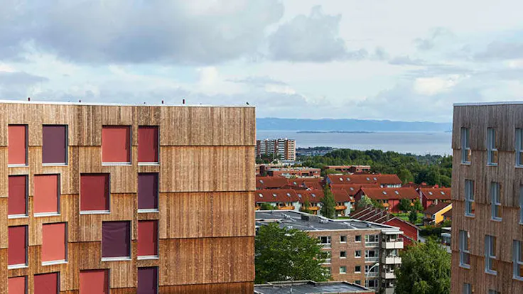 Reference case, Norway, Trondheim, Moholt 50/50, climate action, massive wood, REDAir FLEX, apartments