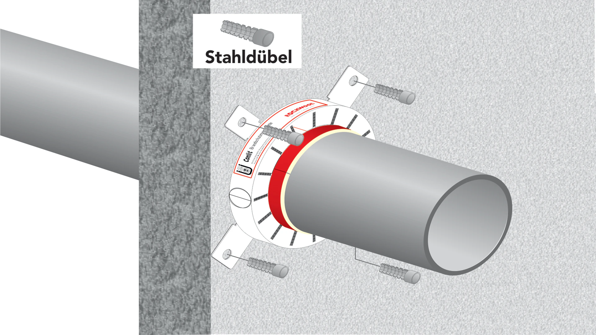 illustration, hvac, conlit brandschutzmanschette, germany, steps