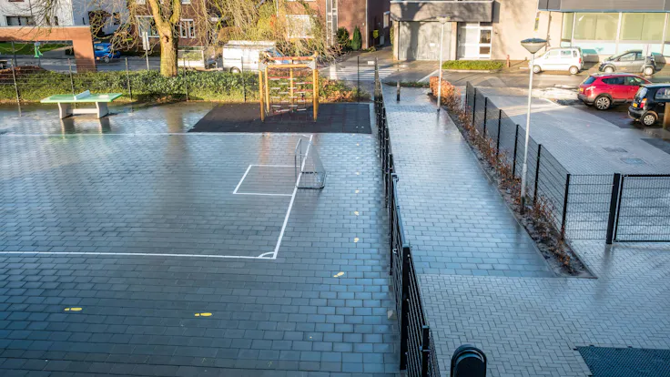 water management, primary school, case, schimmert, schoolyard, soccer, lapinus