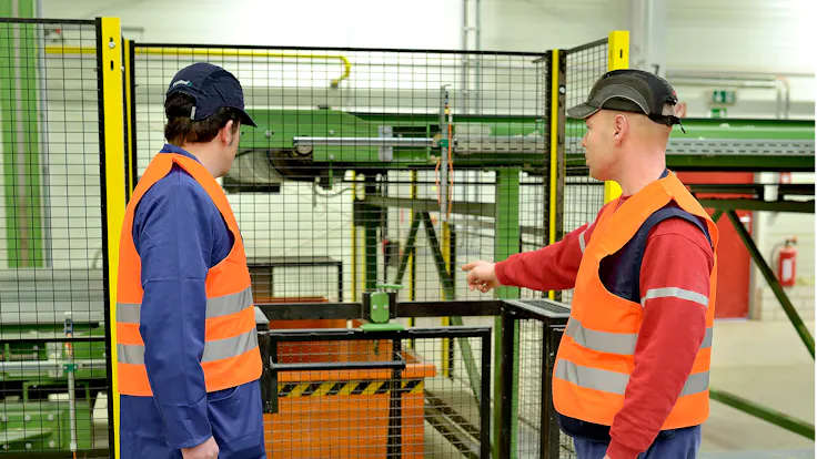 Health & Safety, men, man, vest, orange, work, show, safe, fabric, industrial, Germany