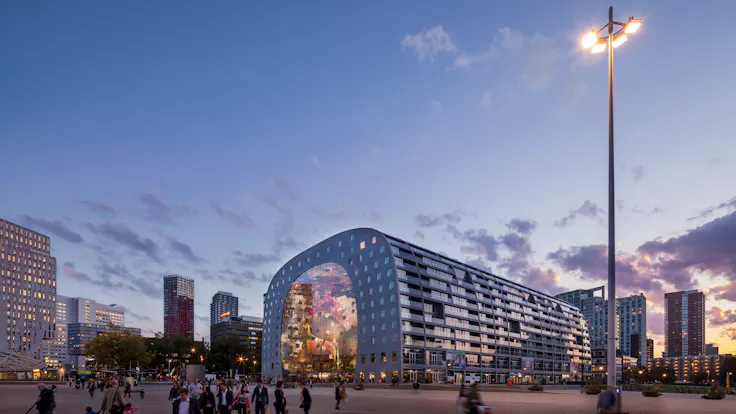 NL-Markthal 20141010Markthal, Rotterdam, the Netherlands, MVRDV, Pennings Akoestiek, ROCKFON Mono Acoustic, Dark grey