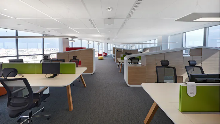 IT, BNL-BNP PARIBAS Roma Tiburtina, Atelier(s) Alfonso Femia (formerly 5+1AA), Office, Open Plan Office, Rockfon Ekla dB 40, D/AEX edge, 1200x600, white