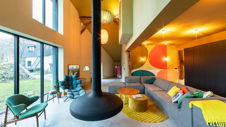 Living room in Boerderij, Havelte, the Netherlands in Havelte Netherlands with Rockfon Mono Acoustic TE-Edge