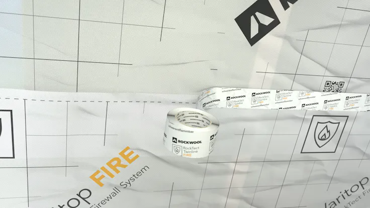 RockTect Firewall System, fire protection, indoor, illustration working steps, tape, germany
