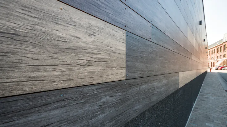 Sale de Sports in Celles, Belgium cladded with Rockpanel Woods facade cladding