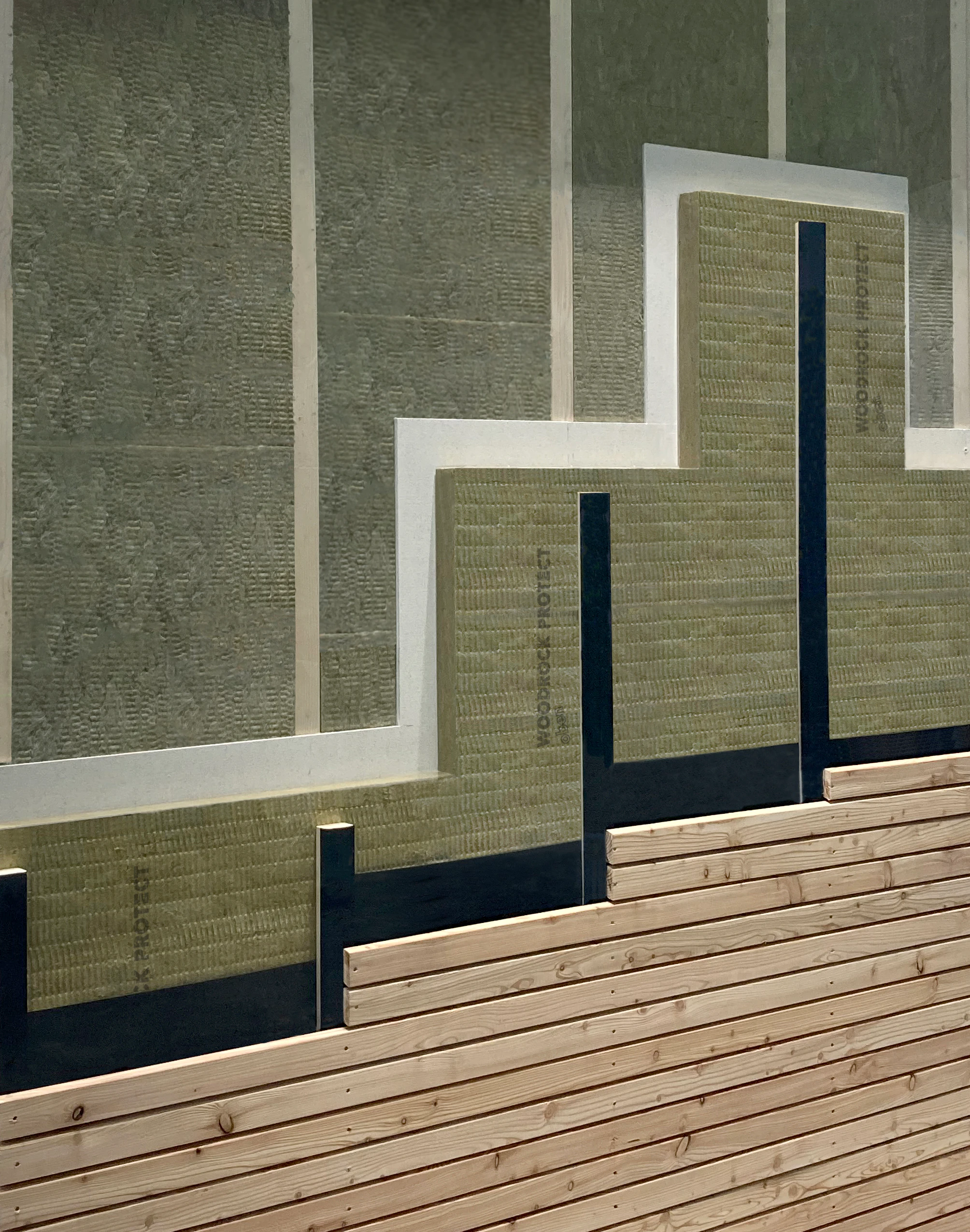 timber frame, holzrahmenbau, timber wall construction, außenwände im Holzbau, facade, fassade, wand, installation, woodrock protect, fassaden-dämmplatte, rendering, germnany, PIM