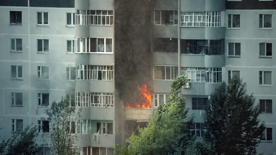 Fire in apartment building