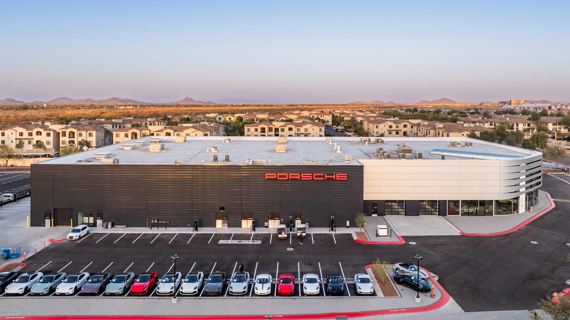 NA; RF-NA; Scottsdale, AZ, Porsche Dealership; Stone Wool; Ceilings; Shiplap, Rockfon Sonar
