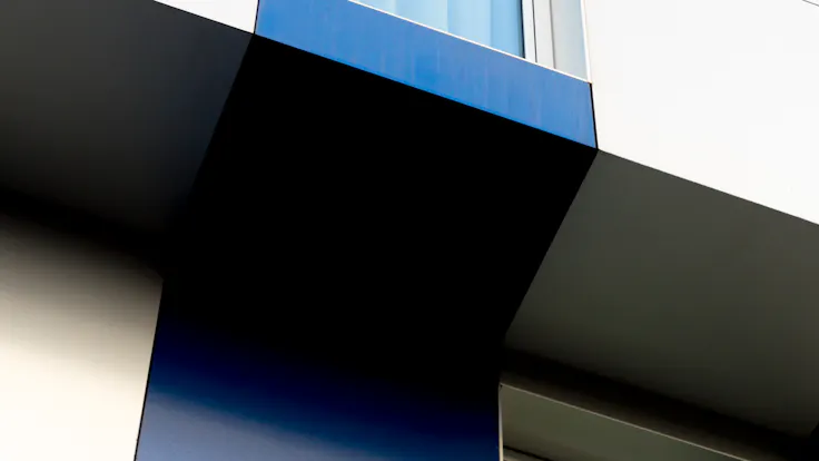 Hotel Blue Coruña in A Coruña, Spain cladded with Rockpanel Metallics facade cladding