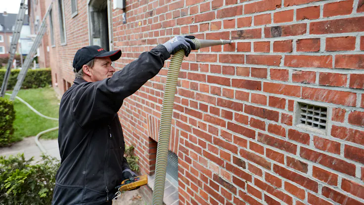 blow-in insulation, brick wall, eds, einblasdämmung, fillrock, fillrock kd plus, germany, PIM