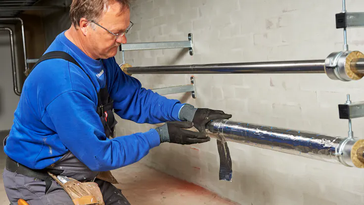 Reference case, TECLIT, Kolding Sygehus, Hospital, technical insulation, ITI, lamella mat, pipe section, case study, HVAC, cooling, Arno Pedersen, AP Isolering