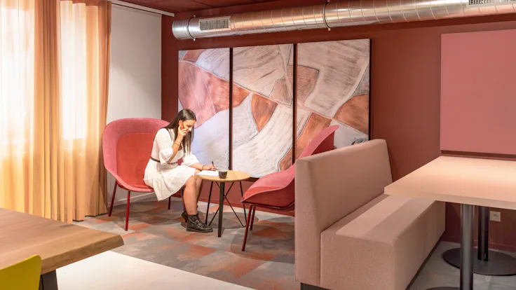 Canteen in Rockfon Office Roermond in Roermond Netherlands with Rockfon Color-all A-Edge
